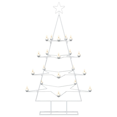 Vidaxl metalen kerstboom met houder kuopio 140 cm staal wit
