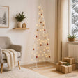 Vidaxl metalen kerstboom kuopio 150 cm warmwit staal wit