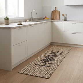 Vidaxl keuken vloerkleed beige home 180 x 60 cm 100% polyamide wasbaar
