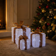 Vidaxl verlichte kerstcadeau doos 3 st 64 led's koel wit