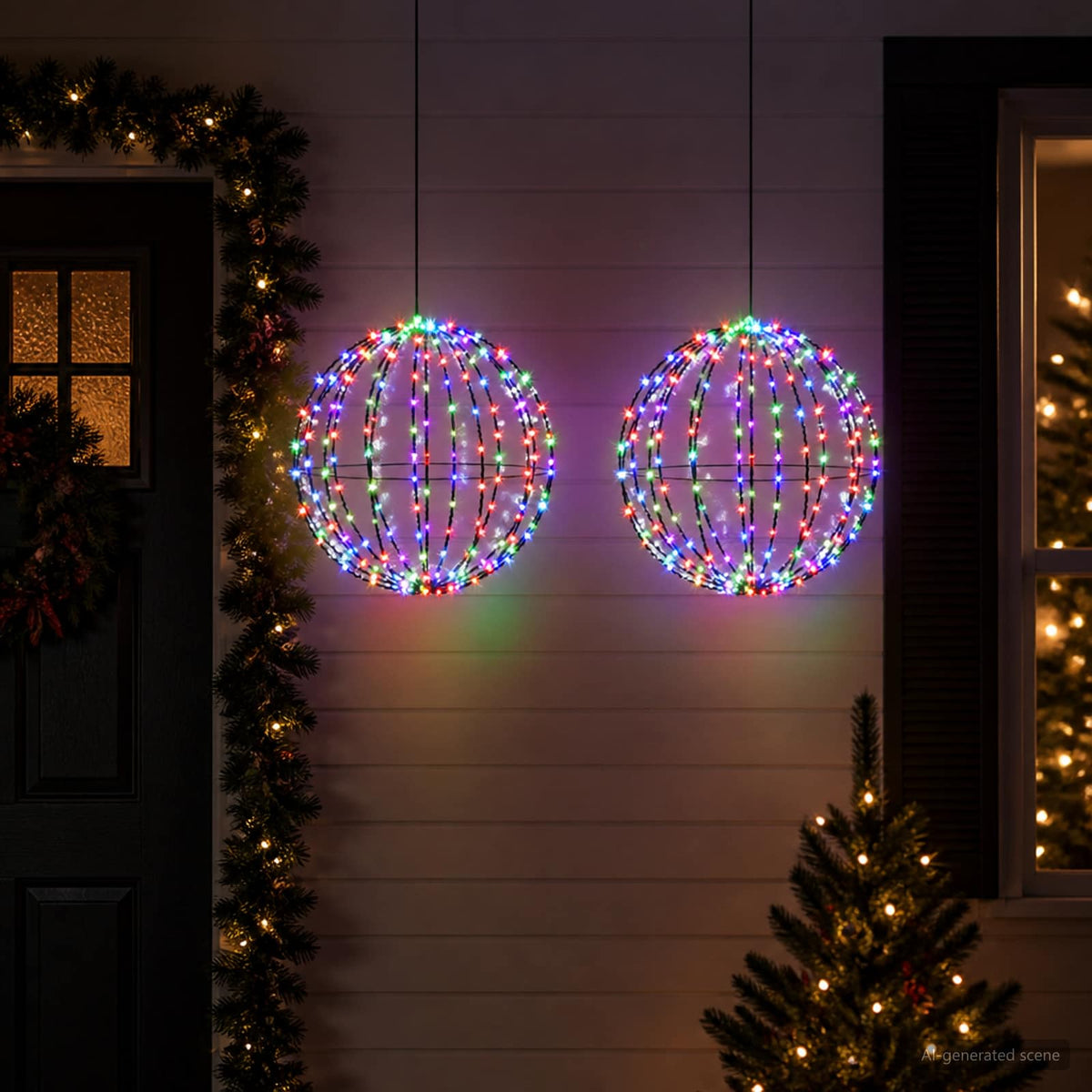Vidaxl kerst finial licht 2 st 192 led's meerkleurig
