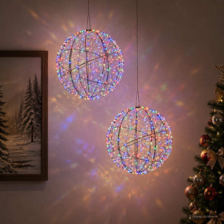 Vidaxl kerst finial licht 2 st 1500 led's meerkleurig