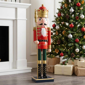 Vidaxl kerstnotenkraker turku rood en zwart 50 cm