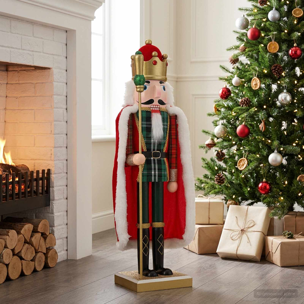 Vidaxl kerstnotenkraker turku rood en zwart 50 cm