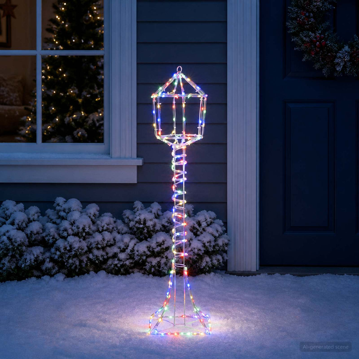 Vidaxl led-kerstlantaarnpaal loviisa 160 led's meerkleurig