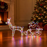 Vidaxl kerstdecoratie rendier en slee loviisa 320 led's meerkleurig