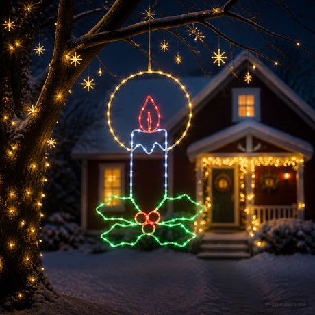 Vidaxl led-lichtslang kaars met hulst loviisa 120 led's meerkleurig en