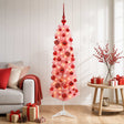 Vidaxl smalle kunstkerstboom met kerstbal 120 cm 150 led's warmwit