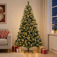 Vidaxl kunstkerstboom 120 cm 150 led's warmwit pvc en metaal groen