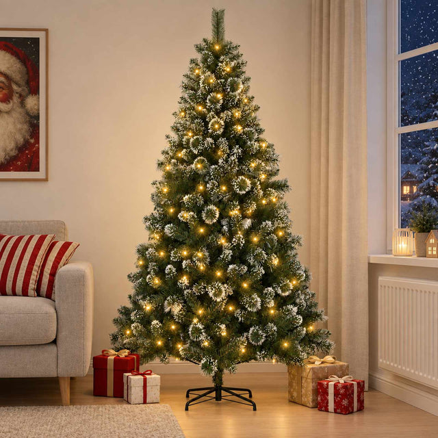 Vidaxl kunstkerstboom 120 cm 150 led's warmwit pvc en metaal groen