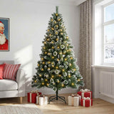 Vidaxl kunstkerstboom 120 cm 150 led's warmwit pvc en metaal groen