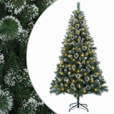 Vidaxl kunstkerstboom 120 cm 150 led's warmwit pvc en metaal groen