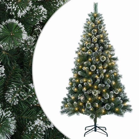 Vidaxl kunstkerstboom 180 cm 300 led's warmwit pvc en metaal groen