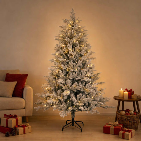 Vidaxl kunstmatige inklapbare kerstboom 150 cm 150 led's warmwit