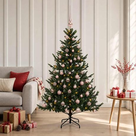 Vidaxl kunstkerstboom met kerstbal 120 cm 150 led's warmwit