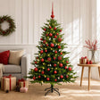 Vidaxl kunstkerstboom met ballen 150 cm 150 led's warmwit
