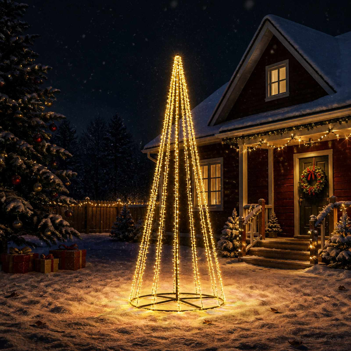 Vidaxl led kerstboom 385 cm 2460 led's warmwit staal zwart
