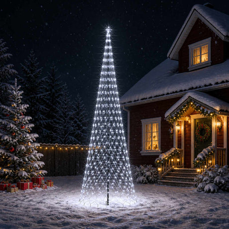 Vidaxl led kerstboom 500 cm 550 led's koel wit ijzer zwart