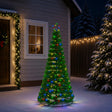 Vidaxl led-tinselkerstboom met voet ekenas 180 cm 220 led's