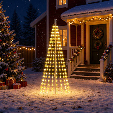 Vidaxl kerstboomverlichting met grondpennen 270 led's warmwit en