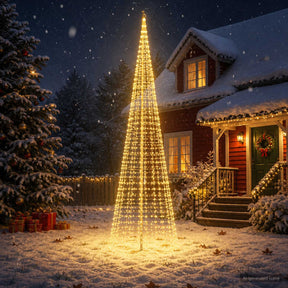 Vidaxl kerstboomverlichting met grondpen en vlaggenmast 500 cm