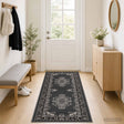 Vidaxl tapijtloper flornes geweven grijs patroon 67 x 400 cm pp 7 mm