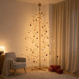 Vidaxl houten kerstboom 240 cm bamboe en massief grenenhout bruin
