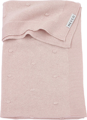 Meyco baby mini knots ledikant deken - soft pink - 100x150cm - 1.0 tog