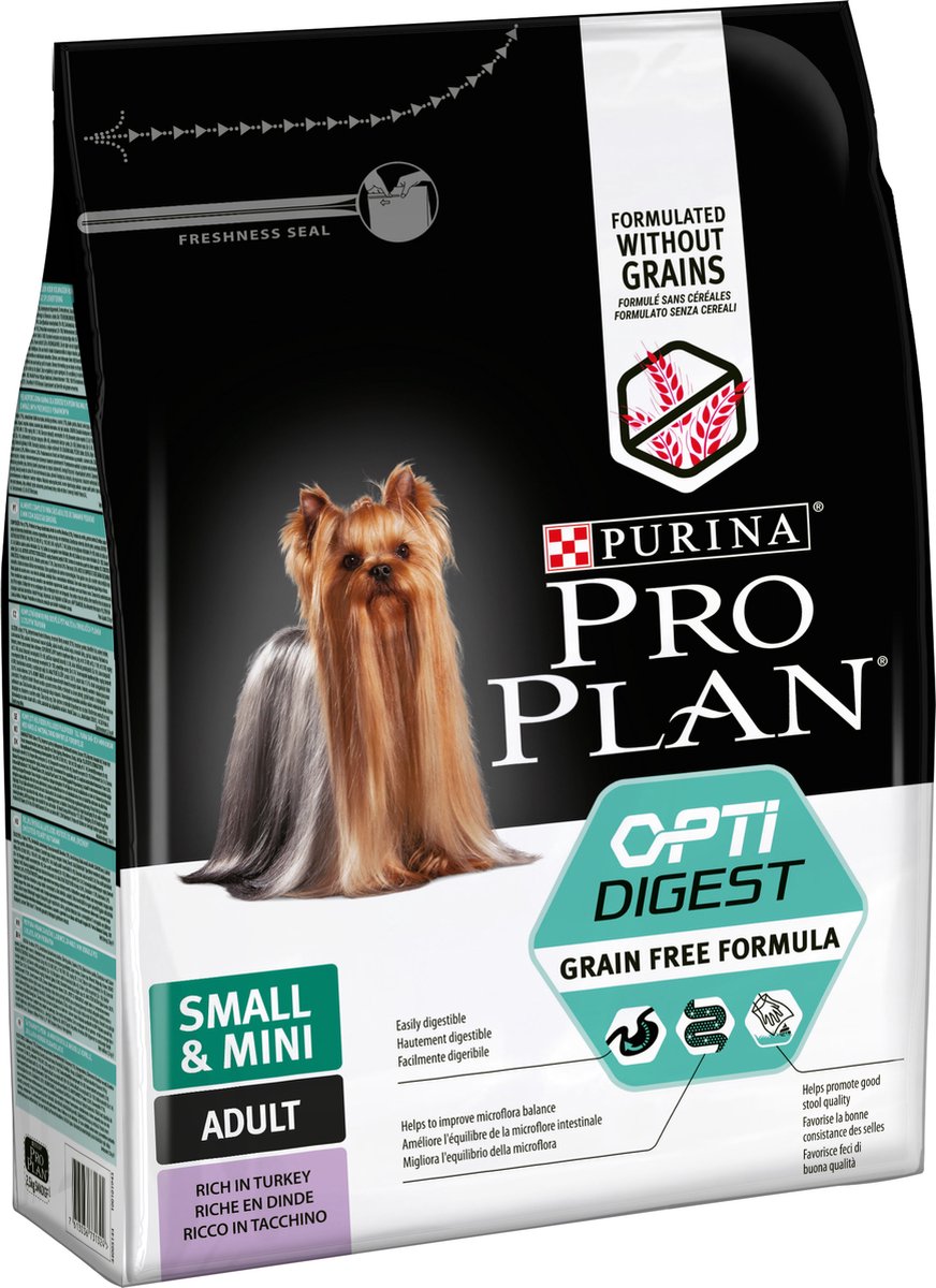 Pro plan proplan gevoelige spijsvertering 2,5 kg kalkrijk - formule zonder granen - voor kleine volwassen honden - 2,5 kg