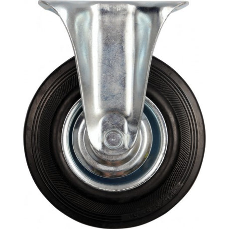Vorel vast wiel met zwart rubber 125mm
