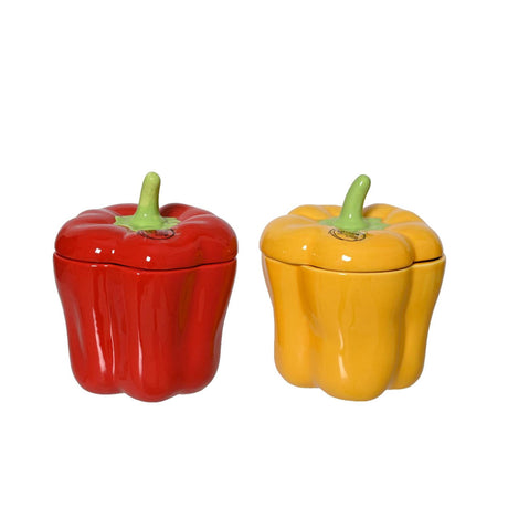Decoris opbergpot paprika dolomiet 12x12x15cm