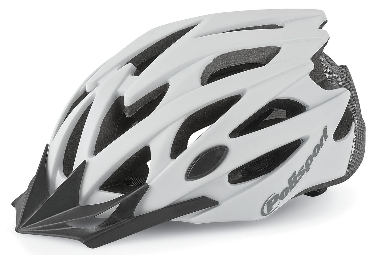 Polisport-Zweig-Fahrradhelm M 55-58 cm weißer Mattkohlenstoff