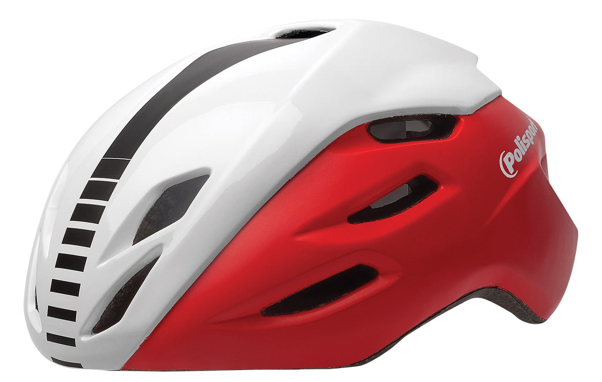 Polisport Helm Aero Road Mat Red Gloss White Black M 55-58 cm