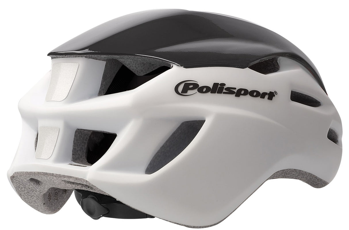 PoliSport Helm Aero Road Mat White Gloss Black Amarillo L 58-61 cm