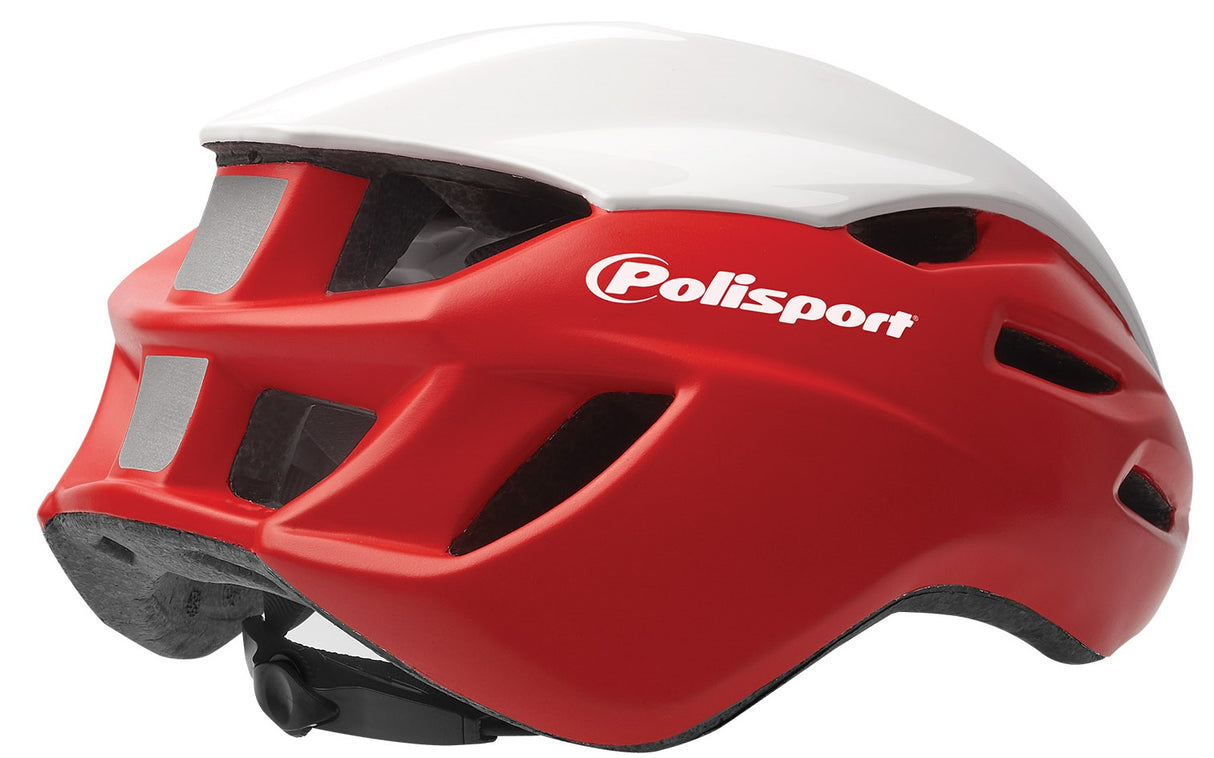 Polisport Helm Aero Road mat rood glans wit zwart L 58-61cm