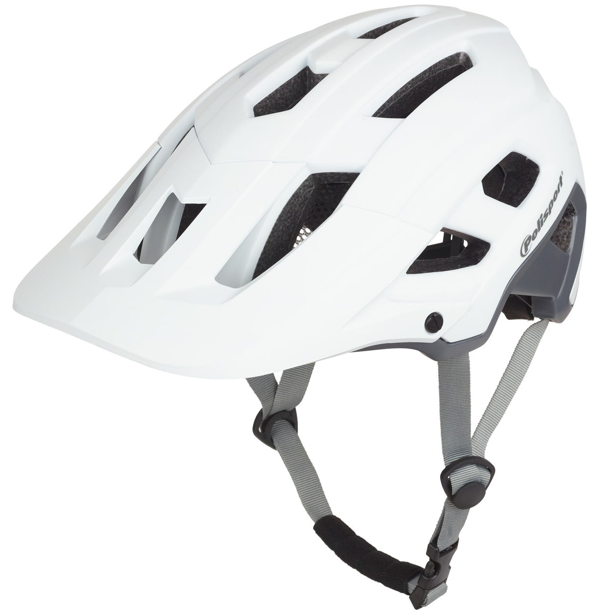 Polisport Mountain Pro Vëlo Helm m 55-58cm wäiss gro