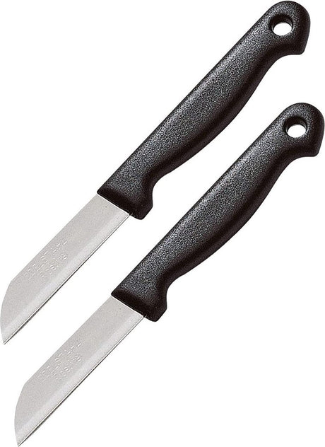 Westmark set van 2 schilmesjes, met recht lemmet, lemmetlengte: elk 6,5 cm, roestvrij staal kunststof, techno, zilver zwart, 13512280