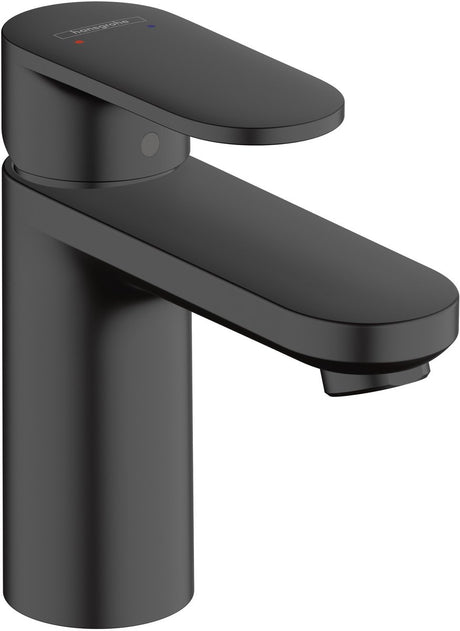 Hansgrohe vernis blend - wastafelmengkraan - ééngreeps bediening - met trekwaste - 100mm maat - mat zwart