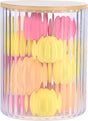 Touch of beauty wattenhouder bamboe - ø9,5x13,5 cm - wattendispenser - transparant