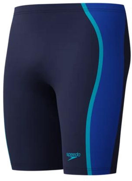 Speedo solid splice jammer heren - strakke zwembroek heren - chloorbestendige zwembroek mannen - sportzwembroek heren met trekkoord - marine blauw - l