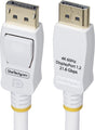 Startech 1,8m vesa gecertificeerde displayport 1.2 kabel, wit, 4k 60hz, vergrendelbare dp connectors, dp 1.2 kabel