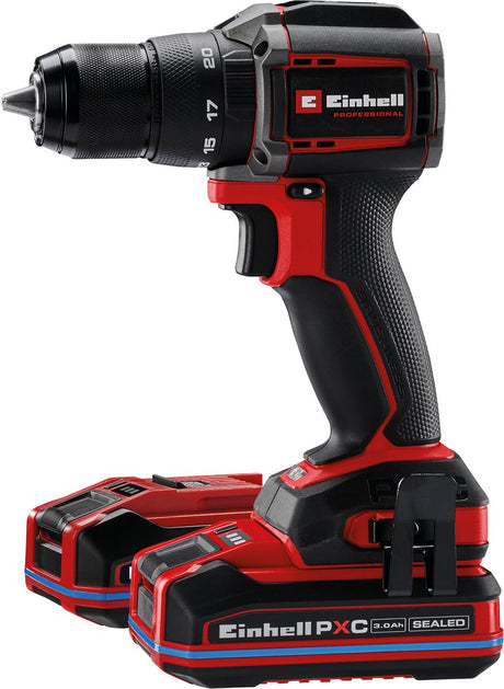 Einhell professional accu klopboor- schroefmachine tp-cd 18 50-c li-i bl kit - power x-change - 18 v li-ion - compact model - 50 nm - koolborstelloze motor - incl. 2x 3,0 ah sealed accu, oplader koffer