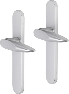 Impresso deurkruk - sutton - voor binnen - ovaal deurschild - aluminium - 2 stuks