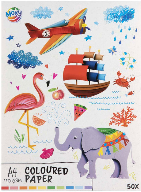 Creative craft group gekleurd papier a4, 50 vellen - 10 kleuren