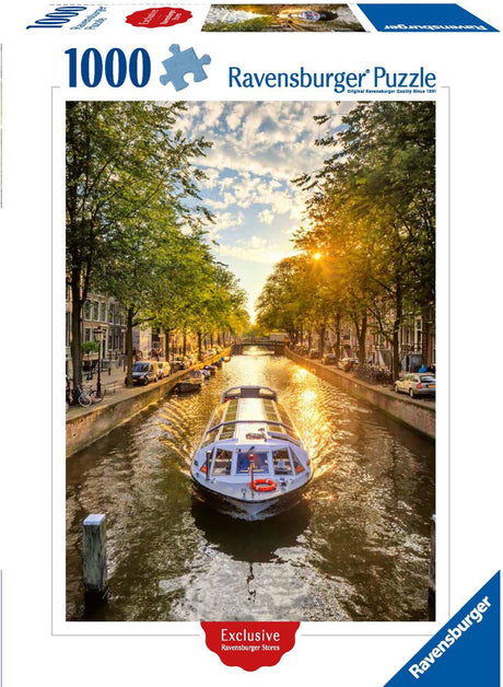 Ravensburger puzzel amsterdam rondvaartboot 1000 stukjes puzzel.
