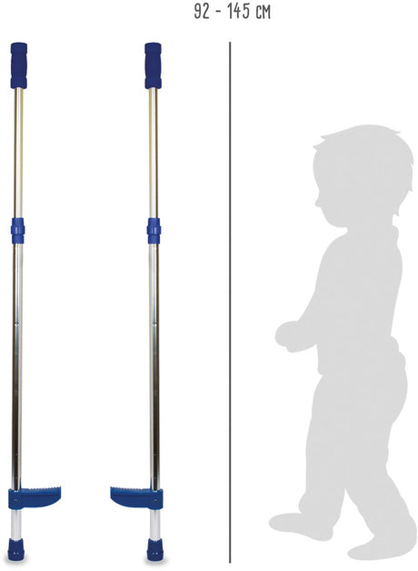Small foot - metalen stelten verstelbaar blauw, 145cm