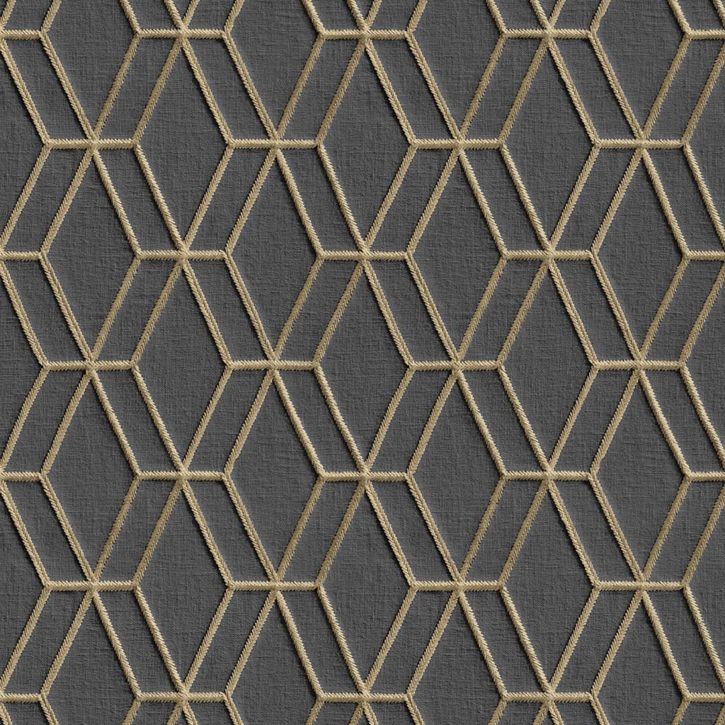 Dutch wallcoverings dutch wallcoverings behang hexagonal zwart en goudkleurig