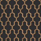 Dutch wallcoverings behang geometric zwart en goudkleurig
