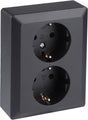 Q-link contactdoos 2-voudig - inbouw - met shutter - met randaarde - met aanraakbeveiliging - zwart