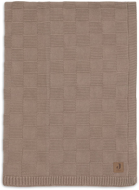Jollein baby deken ledikant - 100x150cm - box knit - milky coffee